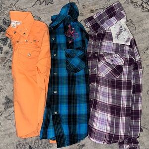 Colorful Button-Up Shirts Trio